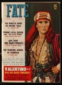 9g0690 FATE digest magazine July 1949 great cover art of Rudolph Valentino, was his death foretold!