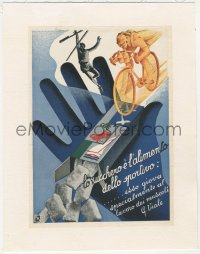 9g0504 LO ZUCCHERO E L'ALIMENTO DELLO SPORTIVO linen Italian magazine ad 1930s art of cyclist & sugar!