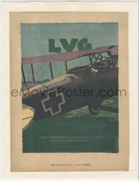 9g0505 LVG linen Russian magazine ad 1920s Fred Neumann art of early German airplane!