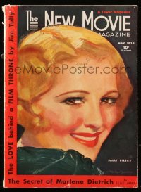 9g0675 NEW MOVIE MAGAZINE magazine May 1933 great cover art of Sally Eilers by McClelland Barclay!