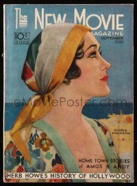 9g0670 NEW MOVIE MAGAZINE magazine September 1930 cover art of Gloria Swanson by Penrhyn Stanlaws!