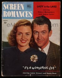 9g0688 SCREEN ROMANCES magazine February 1947 James Stewart & Donna Reed in It's a Wonderful Life!