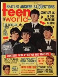 9g0703 TEEN WORLD magazine August 1964 The Beatles answer 54 personal questions!