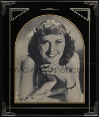 9g0195 BARBARA STANWYCK photo in 10x12 reverse painted glass frame 1940s great smiling portrait!