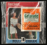 9g0058 BULL DURHAM 2 5x5 collector cards 1988 Kevin Costner, Susan Sarandon, includes Gatorade sample!