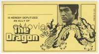 9g0416 ENTER THE DRAGON 3x6 promo card R2013 Bruce Lee classic, Blu-Ray 40th anniversary release!