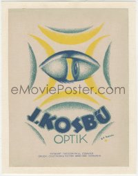 9g0500 J. KOSBU linen German book page 1920s cool eyeball art by Theodor Paul Etbauer, Optik!