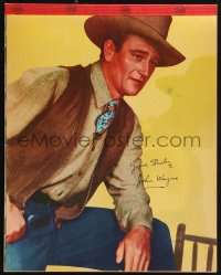 9g0091 JOHN WAYNE composition book 1950s cool cover portrait with facsimile signature, never used!