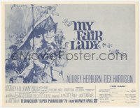 9g0164 MY FAIR LADY synopsis sheet 1964 Peak art of Audrey Hepburn & Rex Harrison w/info on back!