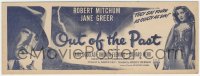 9g0055 OUT OF THE PAST 4x11 title strip 1947 different art of Robert Mitchum over guy by Mac Gomez!