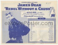 9g0165 REBEL WITHOUT A CAUSE synopsis sheet 1955 great images of James Dean + plot on the back!
