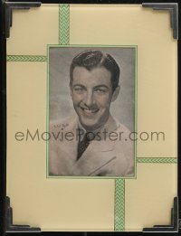 9g0114 ROBERT TAYLOR photo in 6x8 reverse painted glass frame 1940s great young smiling portrait!