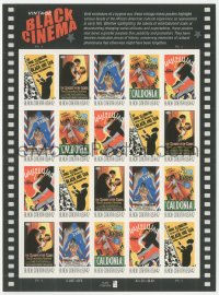 9g0387 VINTAGE BLACK CINEMA stamp sheet 2007 cool movie poster art, contains 20 stamps!