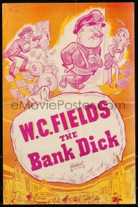 9g0842 BANK DICK pressbook R1949 great wacky art of W.C. Fields as movie director Egbert Souse!