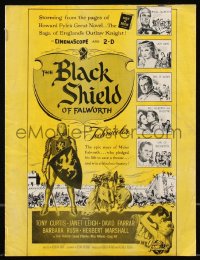 9g0815 BLACK SHIELD OF FALWORTH Australian pressbook 1954 Tony Curtis & real wife Janet Leigh, rare!