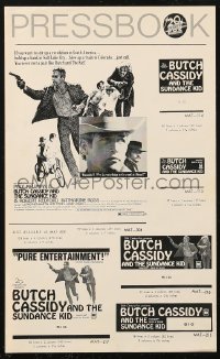 9g0848 BUTCH CASSIDY & THE SUNDANCE KID pressbook 1969 Paul Newman & Katharine Ross on bicycle!