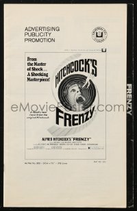 9g0869 FRENZY pressbook 1972 written by Anthony Shaffer, Alfred Hitchcock's masterpiece!