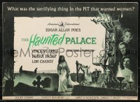 9g0875 HAUNTED PALACE pressbook 1963 Vincent Price, Lon Chaney, Edgar Allan Poe, cool horror art!