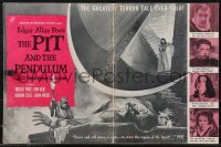 9g0898 PIT & THE PENDULUM pressbook 1961 Edgar Allan Poe's greatest terror tale, great art!
