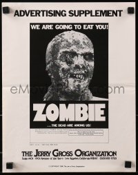9g0161 ZOMBIE pressbook supplement 1980 Zombi 2, Lucio Fulci classic, the dead are among us!