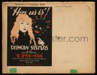 9g0914 TOPSY & EVA pressbook 1927 art of the Duncan Sisters as famous Stowe characters, ultra rare!