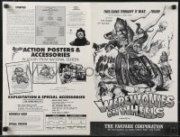 9g0918 WEREWOLVES ON WHEELS pressbook 1971 great art of wolfman biker on motorcycle by Joseph Smith!