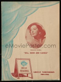 9g0237 BELL, BOOK & CANDLE playbill 1950s Rosalind Russell at the Chicago Great Northern Theatre!