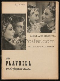 9g0239 CAESAR & CLEOPATRA/ANTONY & CLEOPATRA playbill 1952 Vivien Leigh & Laurence Olivier!