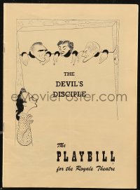 9g0241 DEVIL'S DISCIPLE playbill 1950 Al Hirschfeld art of Maurice Evans, Marsha Hunt & top cast!