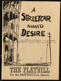 9g0243 STREETCAR NAMED DESIRE playbill 1949 Jessica Tandy & Marlon Brando in the Broadway show!