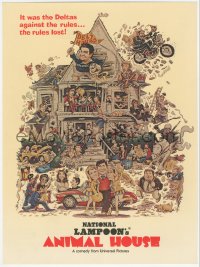 9g0182 ANIMAL HOUSE screening program 1978 John Belushi, Landis classic, art by Rick Meyerowitz!