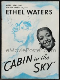 9g1239 CABIN IN THE SKY stage play souvenir program book 1940 starring Ethel Waters, great cover art!