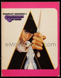 9g1246 CLOCKWORK ORANGE English souvenir program book 1972 Stanley Kubrick classic, Malcolm McDowell