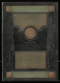 9g1257 GOLD RUSH souvenir program book 1925 Charlie Chaplin, Grauman's Theatre Opening Night, rare!