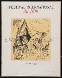 9g0037 CANNES FILM FESTIVAL 1946 French program September 24, 1946 Lanauve art, very first one, rare!