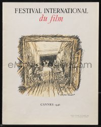 9g0039 CANNES FILM FESTIVAL 1946 French program October 1, 1946 Lanauve art, very first one, rare!