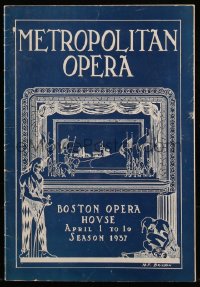 9g1227 TRISTAN UND ISOLDE stage play program 1937 Metropolitan Opera at the Boston Opera House!
