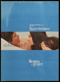 9g0480 ROMEO & JULIET promo brochure 1969 Zeffirelli's version of Shakespeare's play, different!
