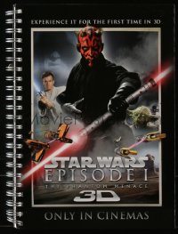 9g0424 PHANTOM MENACE spiral-bound promo notebook 2012 re-release of Star Wars Episode I, cool!