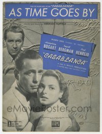 9g0339 CASABLANCA dark blue sheet music 1942 Humphrey Bogart, Ingrid Bergman, classic As Time Goes By!