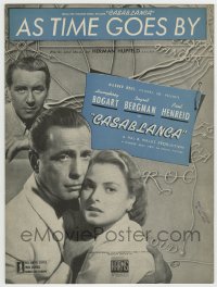 9g0338 CASABLANCA light blue sheet music 1942 Humphrey Bogart, Ingrid Bergman, classic As Time Goes By!