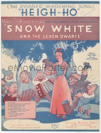 9g0347 SNOW WHITE & THE SEVEN DWARFS sheet music 1938 Disney animated classic, Heigh-Ho!