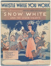 9g0348 SNOW WHITE & THE SEVEN DWARFS sheet music 1937 Disney cartoon classic, Whistle While You Work