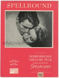 9g0350 SPELLBOUND sheet music 1945 Alfred Hitchcock, title song with music by Miklos Rozsa!