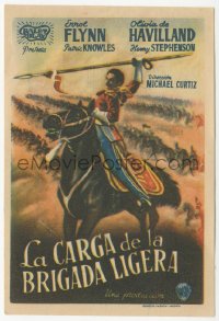9g1338 CHARGE OF THE LIGHT BRIGADE Spanish herald 1947 great different art of Errol Flynn on horse!
