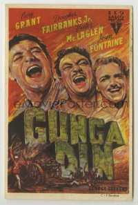 9g1349 GUNGA DIN Spanish herald 1948 art of Cary Grant, Douglas Fairbanks Jr. & Victor McLaglen!