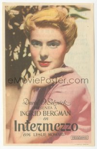 9g1352 INTERMEZZO Spanish herald 1943 different close portrait of pretty Ingrid Bergman!