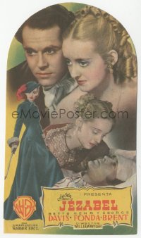 9g1354 JEZEBEL die-cut Spanish herald 1951 Bette Davis, Henry Fonda, William Wyler, premiere!