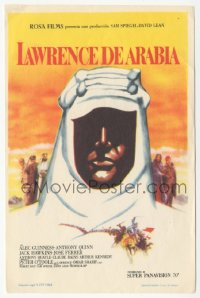9g1359 LAWRENCE OF ARABIA Spanish herald 1964 David Lean classic, Peter O'Toole silhouette art!
