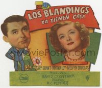 9g1367 MR. BLANDINGS BUILDS HIS DREAM HOUSE die-cut Spanish herald 1949 Cary Grant, Myrna Loy, cool!